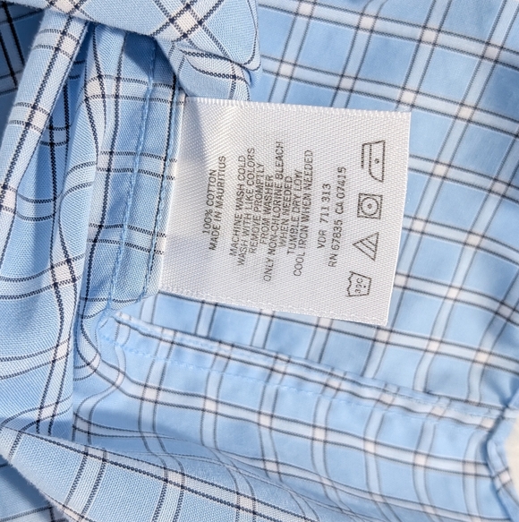 ❤️ Nautica Classic Fit Short Sleeve Blue Grid Check Shirt Men XS 100% Cotton - Picture 10 of 13